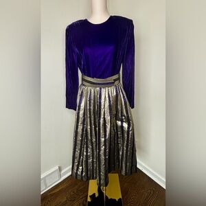 Talbots Purple and Silver Striped Dress